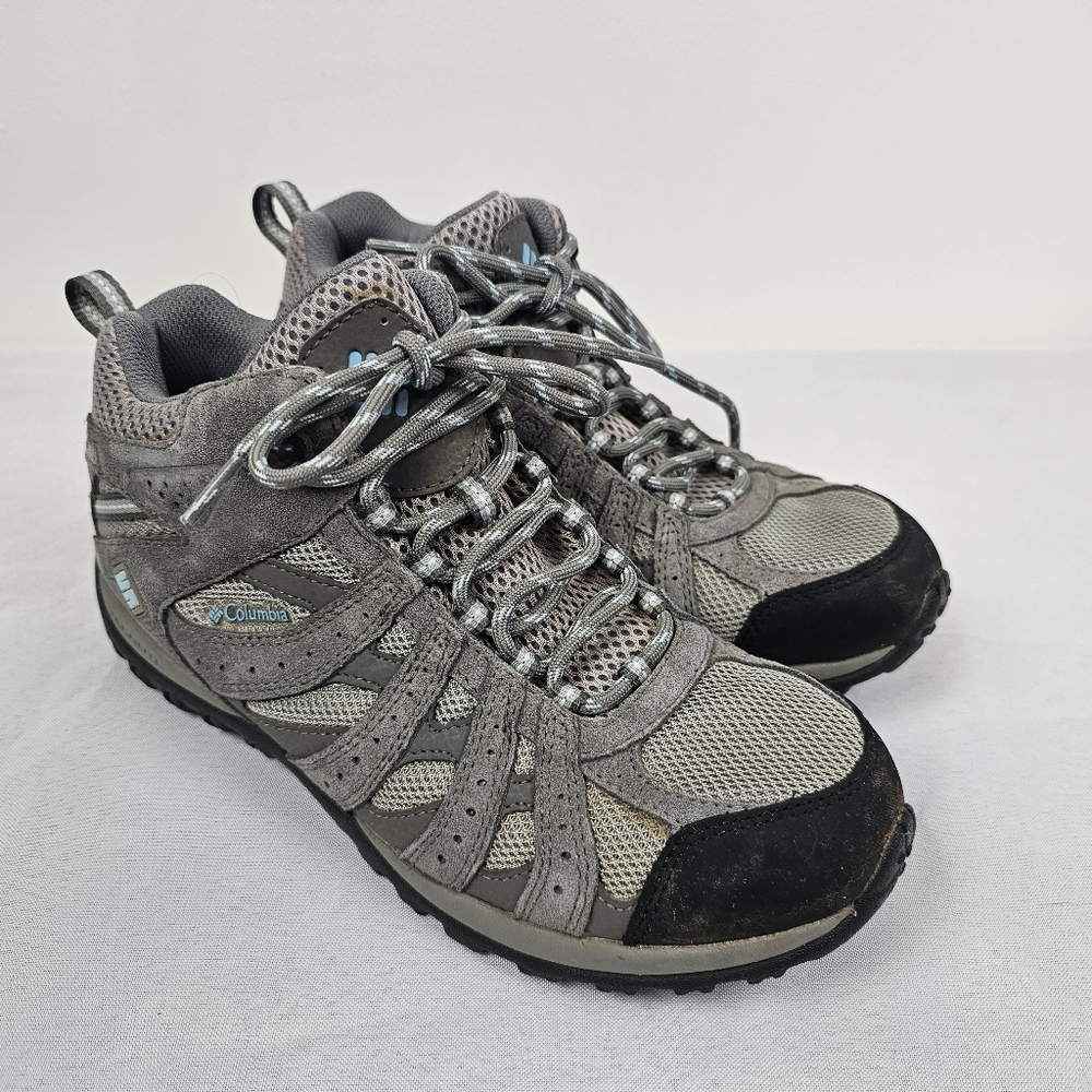 Columbia Gray Blue Hiking Waterproof Boots 9,5